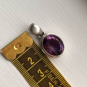 Stamped 925 amethyst Purple Gemstone Pendant